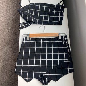 Shein Matching Set Skort and Crop Top- Size M (preloved)